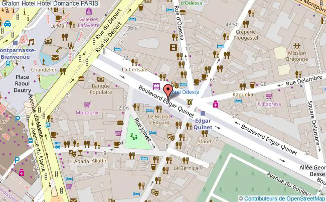 plan Hôtel Domance PARIS