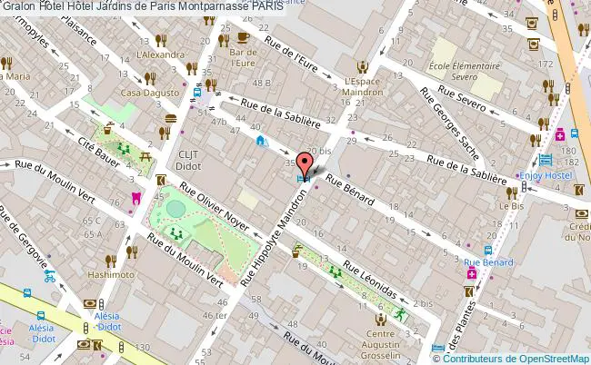 plan Hôtel Jardins De Paris Montparnasse PARIS