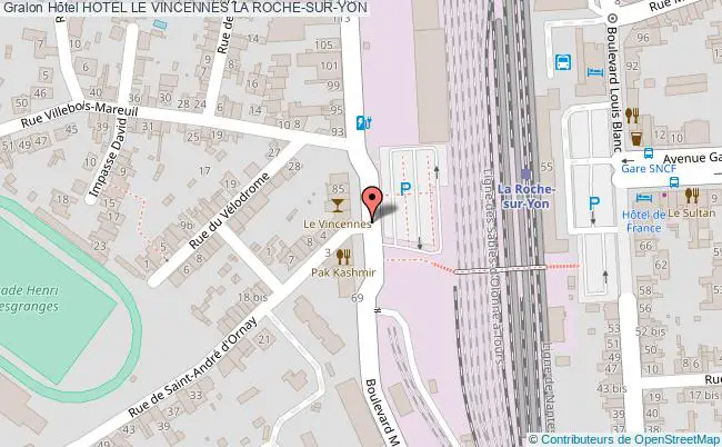 plan Hotel Le Vincennes LA ROCHE-SUR-YON