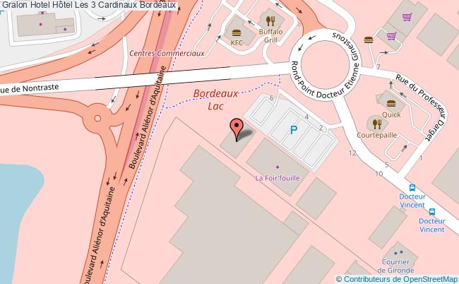 plan Hôtel Les 3 Cardinaux Bordeaux