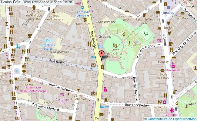 plan Hôtel Résidence Monge PARIS