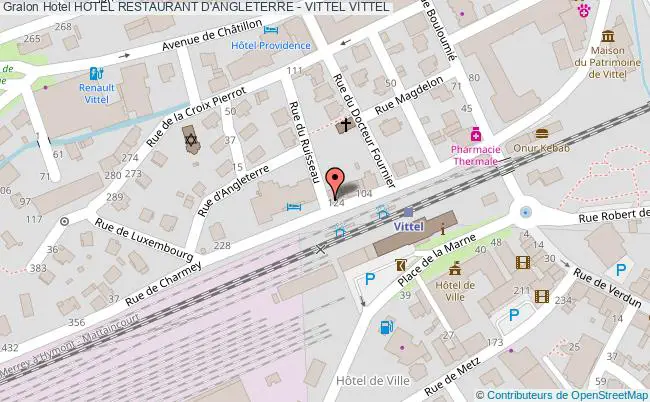 plan Hotel Restaurant D'angleterre - Vittel VITTEL