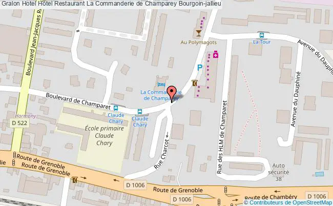 plan Hôtel Restaurant La Commanderie De Champarey Bourgoin-jallieu
