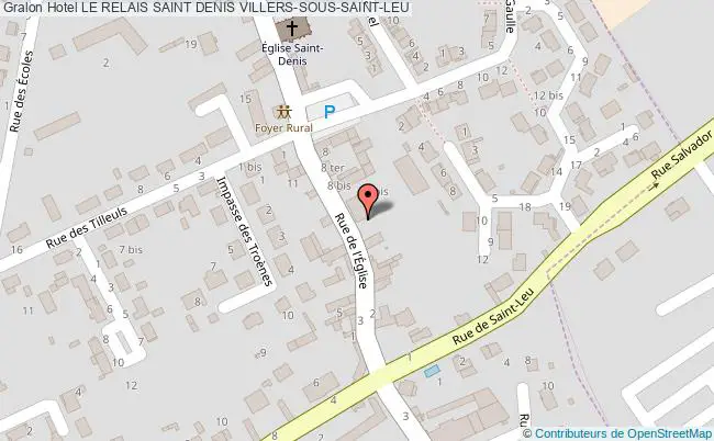 plan Hotel Le Relais Saint Denis VILLERS-SOUS-SAINT-LEU