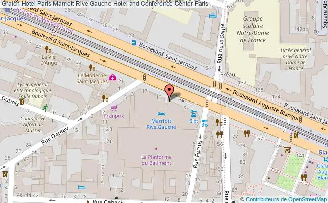 plan Paris Marriott Rive Gauche Hotel And Conference Center Paris