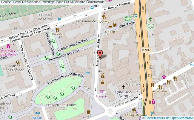 plan Hotel Residhome Prestige Parc Du Millénaire Courbevoie