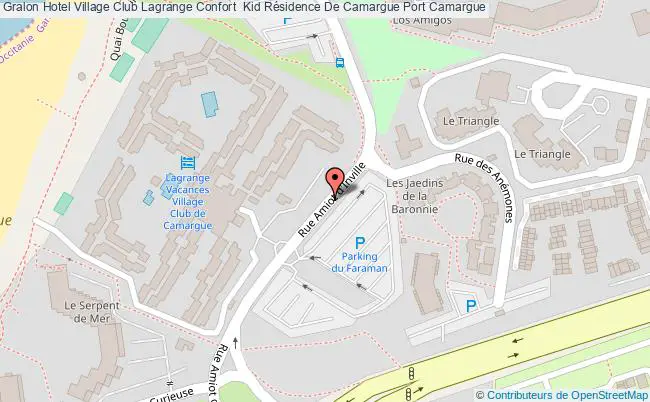 plan Hotel Village Club Lagrange Confort+ Kid Résidence De Camargue Port Camargue