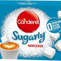 **"Canderel Sugarly : Édulcorant sans calorie, 65 morceaux de poudre pour sucrer vos boissons chaudes"**