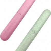 Étuis à brosse à dents portables en PP de qualité alimentaire pour une protection hygiénique - Disponibles en vert et rose