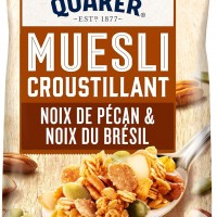 Quaker Muesli Croustillant Noix de Pécan & du Brésil 500g - Fibres et saveurs naturelles pour un petit-déjeuner énergisant