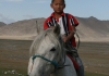 Photo Enfant mongol à cheval