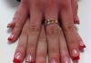 Photo Nail art french rouge décor blanc