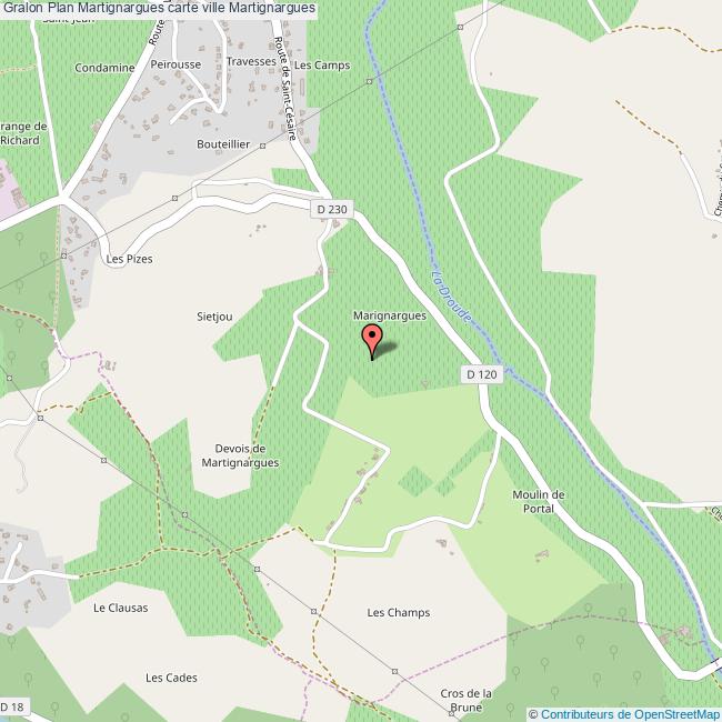 Plan Martignargues carte ville Martignargues