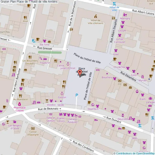 plan Place de l'  Hotel de ville