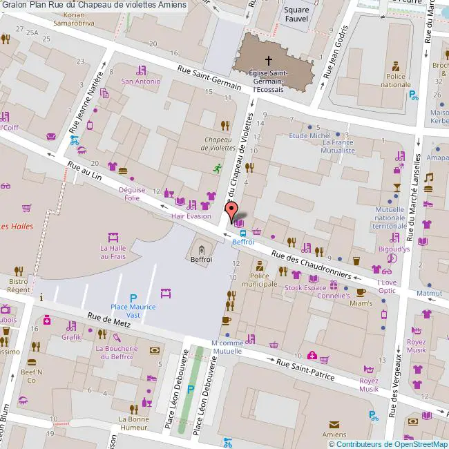 plan Rue du  Chapeau de violettes