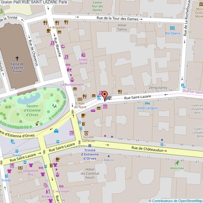 Restaurants, Rue Saint Lazare Paris 75