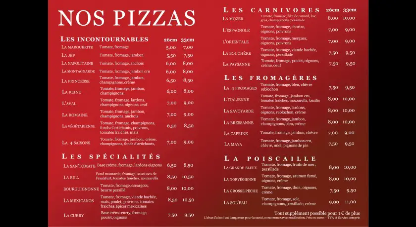 Restaurant Bill Pizza Laval