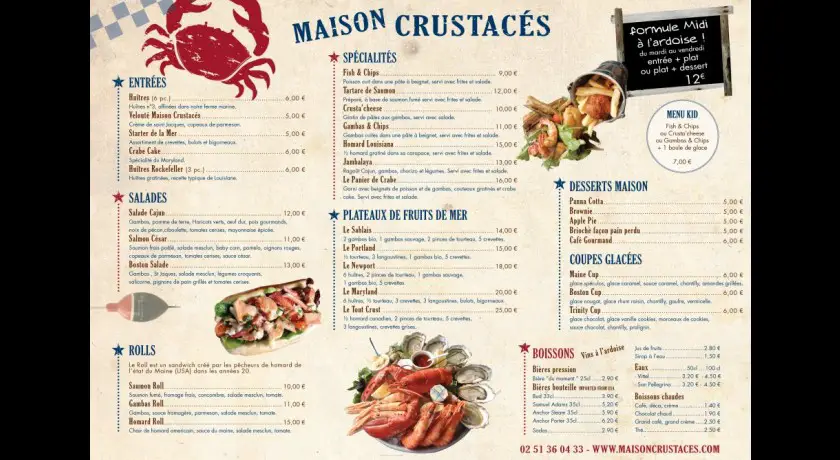 Restaurant Maison Crustacés La Roche-sur-yon