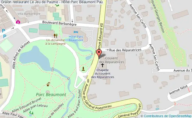 plan Le Jeu de Paume - Hôtel Parc Beaumont Pau