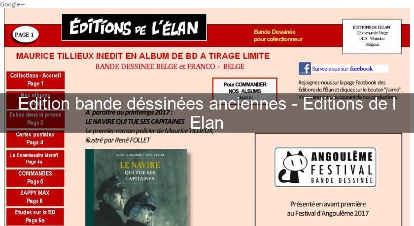 Edition bande déssinées anciennes - Editions de l'Elan Edition bande déssinées anciennes - Editions de l'Elan