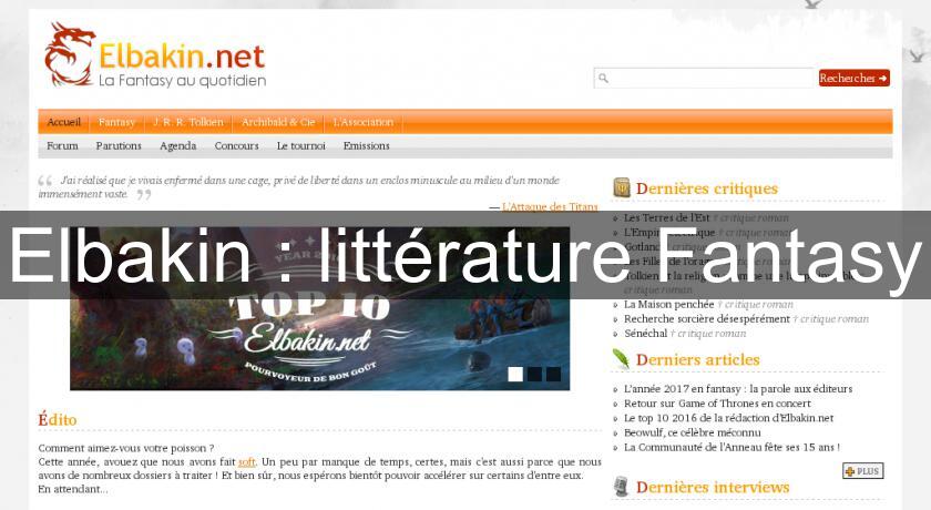 Elbakin : littérature Fantasy Elbakin : littérature Fantasy