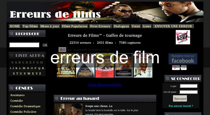 erreurs de film erreurs de film