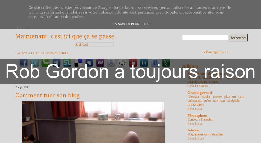 Rob Gordon a toujours raison Rob Gordon a toujours raison