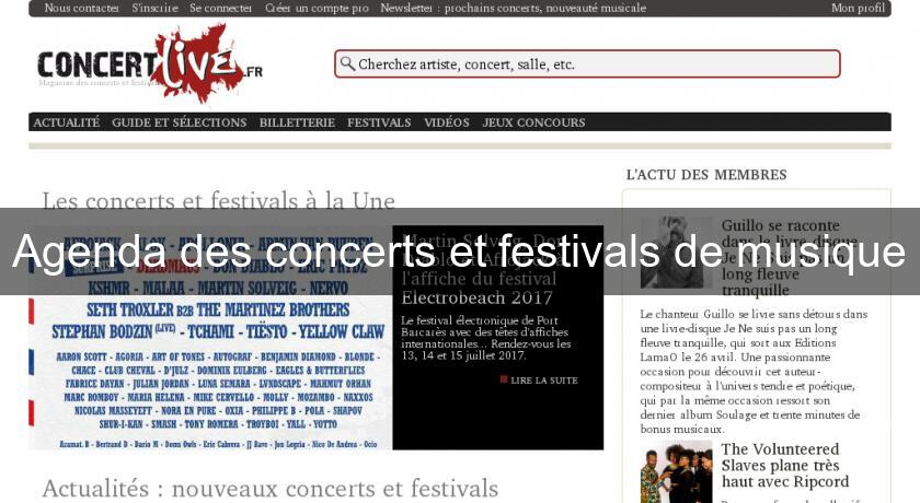 Agenda des concerts et festivals de musique Agenda des concerts et festivals de musique
