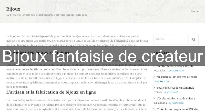 Bijoux fantaisie de créateur Bijoux fantaisie de créateur