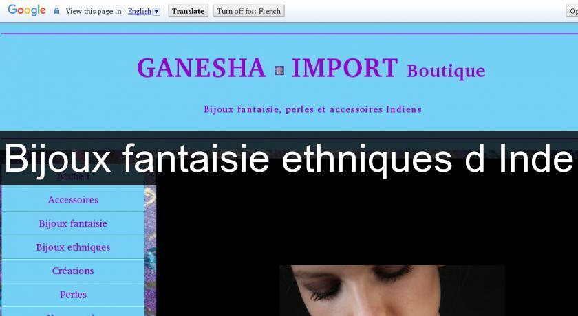 Bijoux fantaisie ethniques d'Inde Bijoux fantaisie ethniques d'Inde