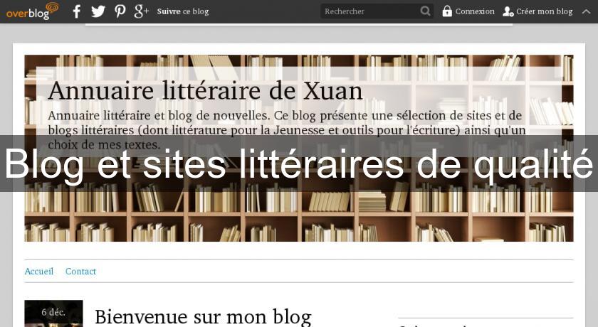 Blog et sites littéraires de qualité Blog et sites littéraires de qualité