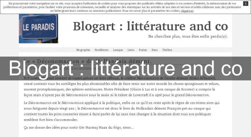 Blogart : littérature and co Blogart : littérature and co