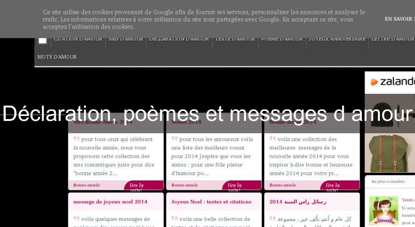 Déclaration, poèmes et messages d'amour Déclaration, poèmes et messages d'amour