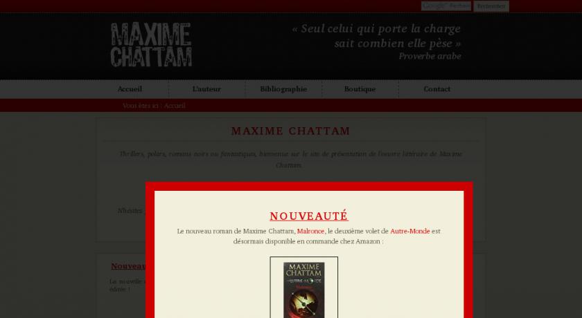 Maxime CHATTAM - Son Oeuvre Maxime CHATTAM - Son Oeuvre