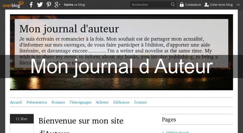 Mon journal d'Auteur Mon journal d'Auteur
