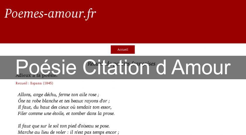 Poésie Citation d'Amour Poésie Citation d'Amour