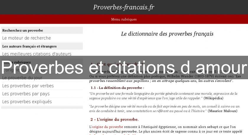 Proverbes et citations d'amour Proverbes et citations d'amour
