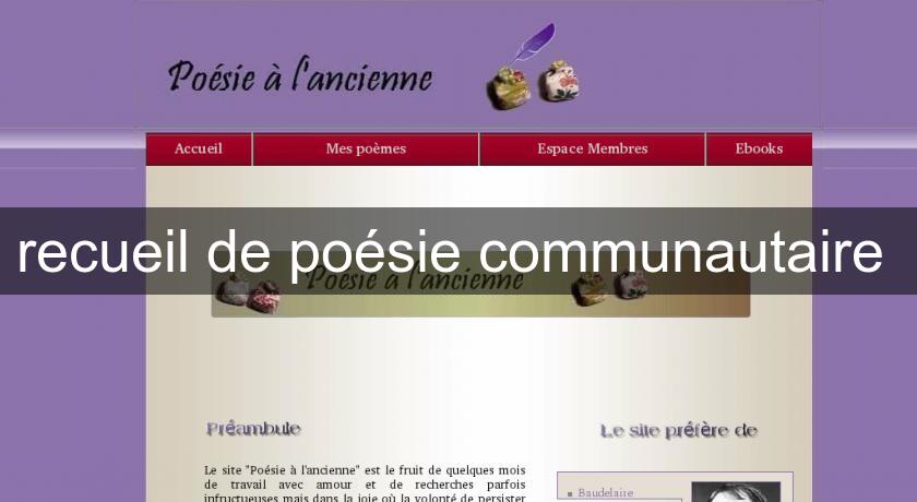recueil de poésie communautaire recueil de poésie communautaire
