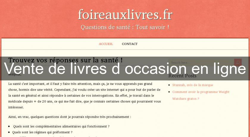 Vente de livres d'occasion en ligne Vente de livres d'occasion en ligne