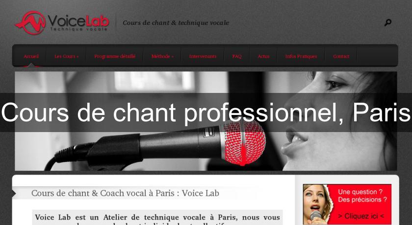 Cours de chant professionnel, Paris Cours de chant professionnel, Paris