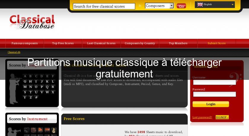 Partitions musique classique à télécharger gratuitement Partitions musique classique à télécharger gratuitement