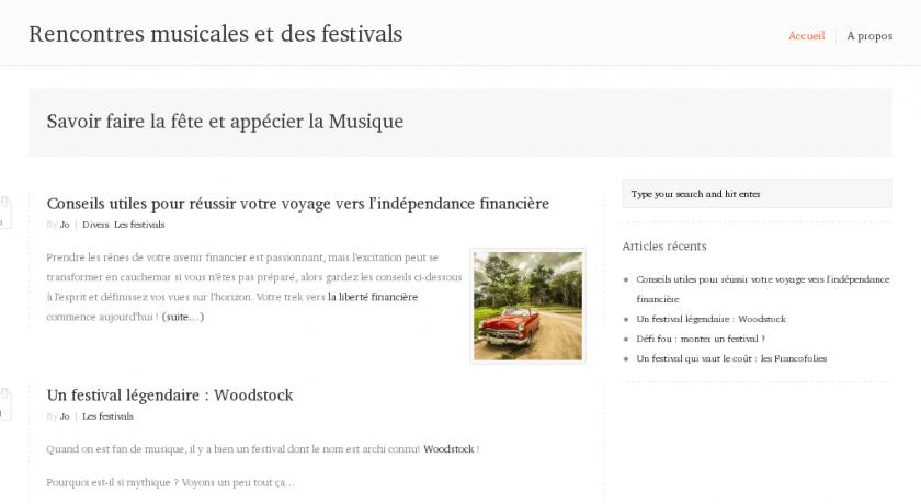 Rencontres de musique Rock Rencontres de musique Rock