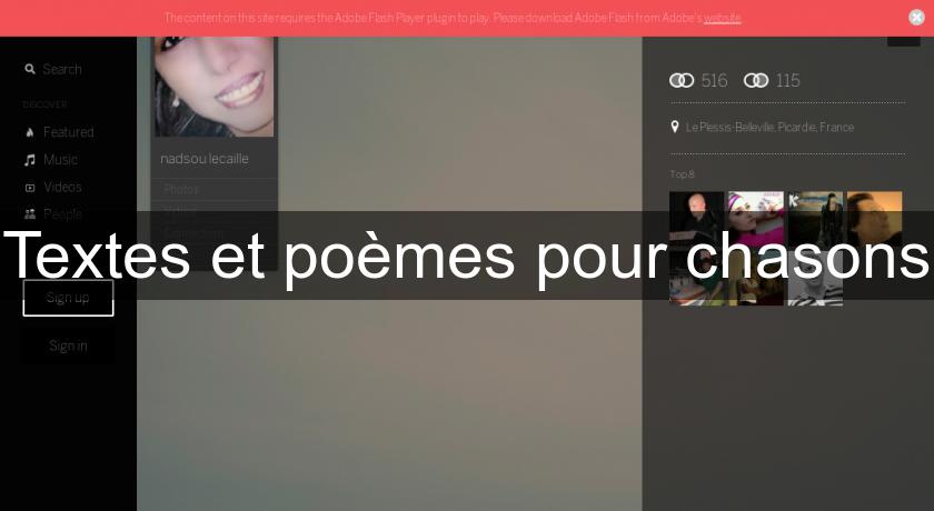 Textes et poèmes pour chasons Textes et poèmes pour chasons