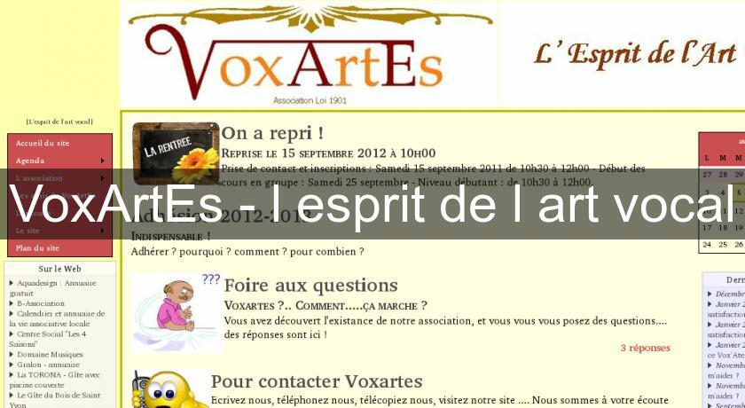 VoxArtEs - l'esprit de l'art vocal VoxArtEs - l'esprit de l'art vocal