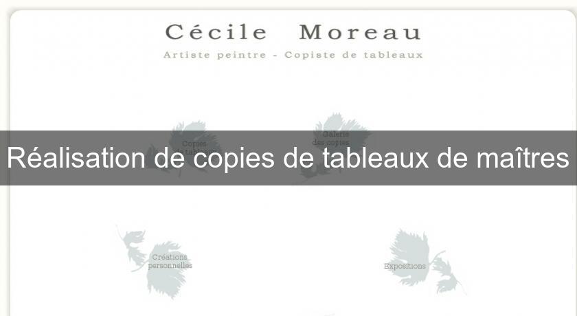 Réalisation de copies de tableaux de maîtres Réalisation de copies de tableaux de maîtres