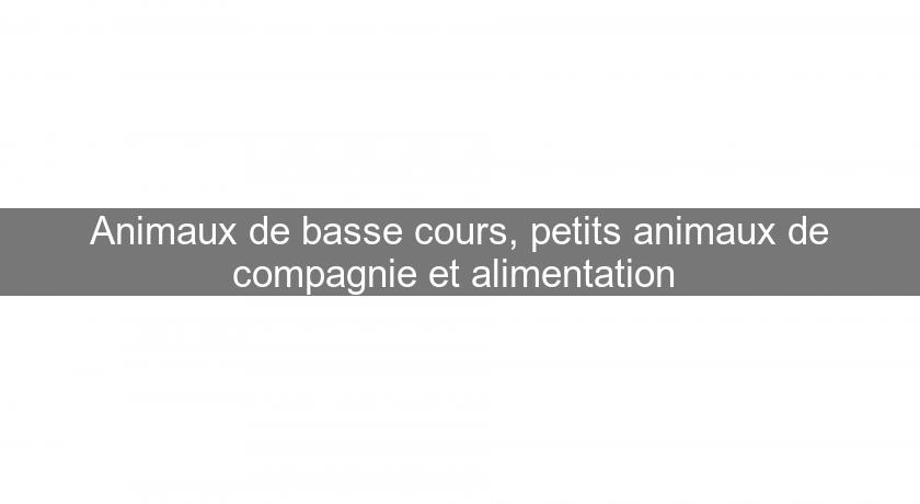 Animaux de basse cours, petits animaux de compagnie et alimentation Animaux de basse cours, petits animaux de compagnie et alimentation