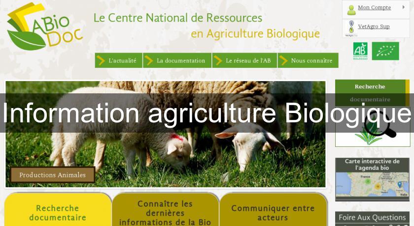 Information agriculture Biologique Information agriculture Biologique