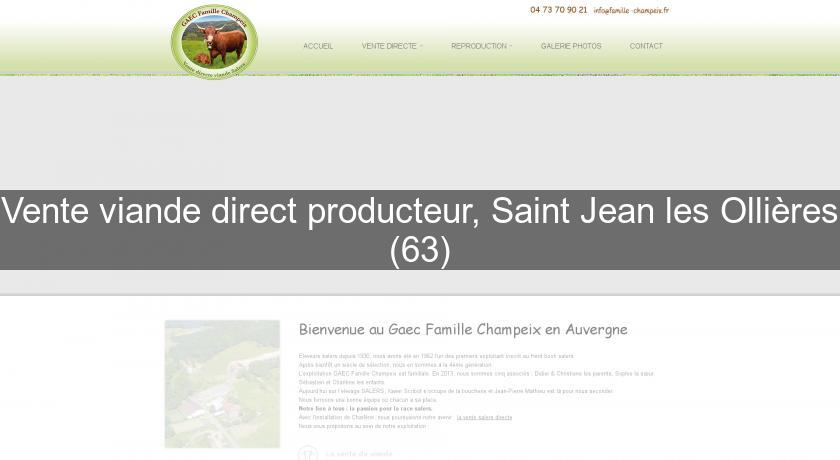 Vente viande direct producteur, Saint Jean les Ollières (63) Vente viande direct producteur, Saint Jean les Ollières (63)