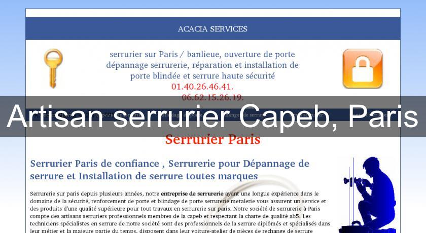 Artisan serrurier Capeb, Paris Artisan serrurier Capeb, Paris
