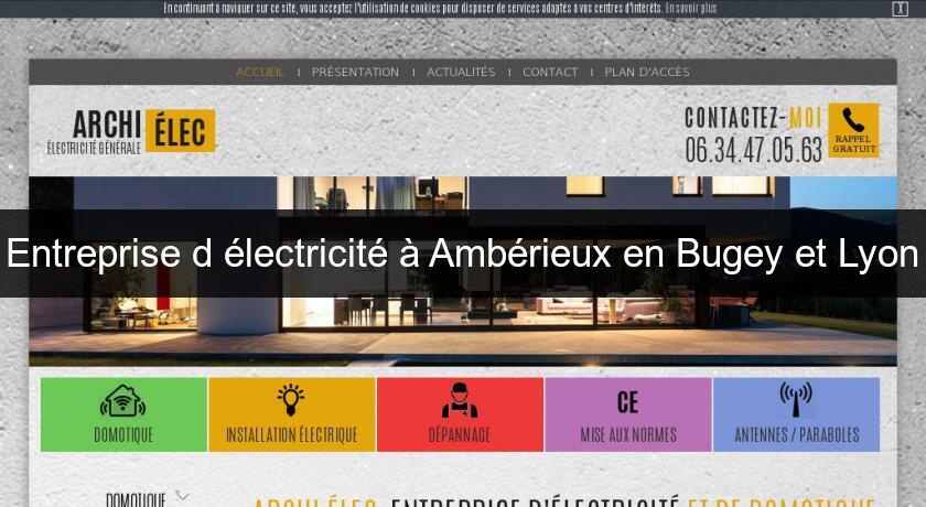 Entreprise d'électricité à Ambérieux en Bugey et Lyon Entreprise d'électricité à Ambérieux en Bugey et Lyon